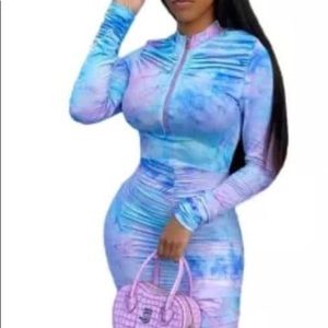 Sexy long blue dress